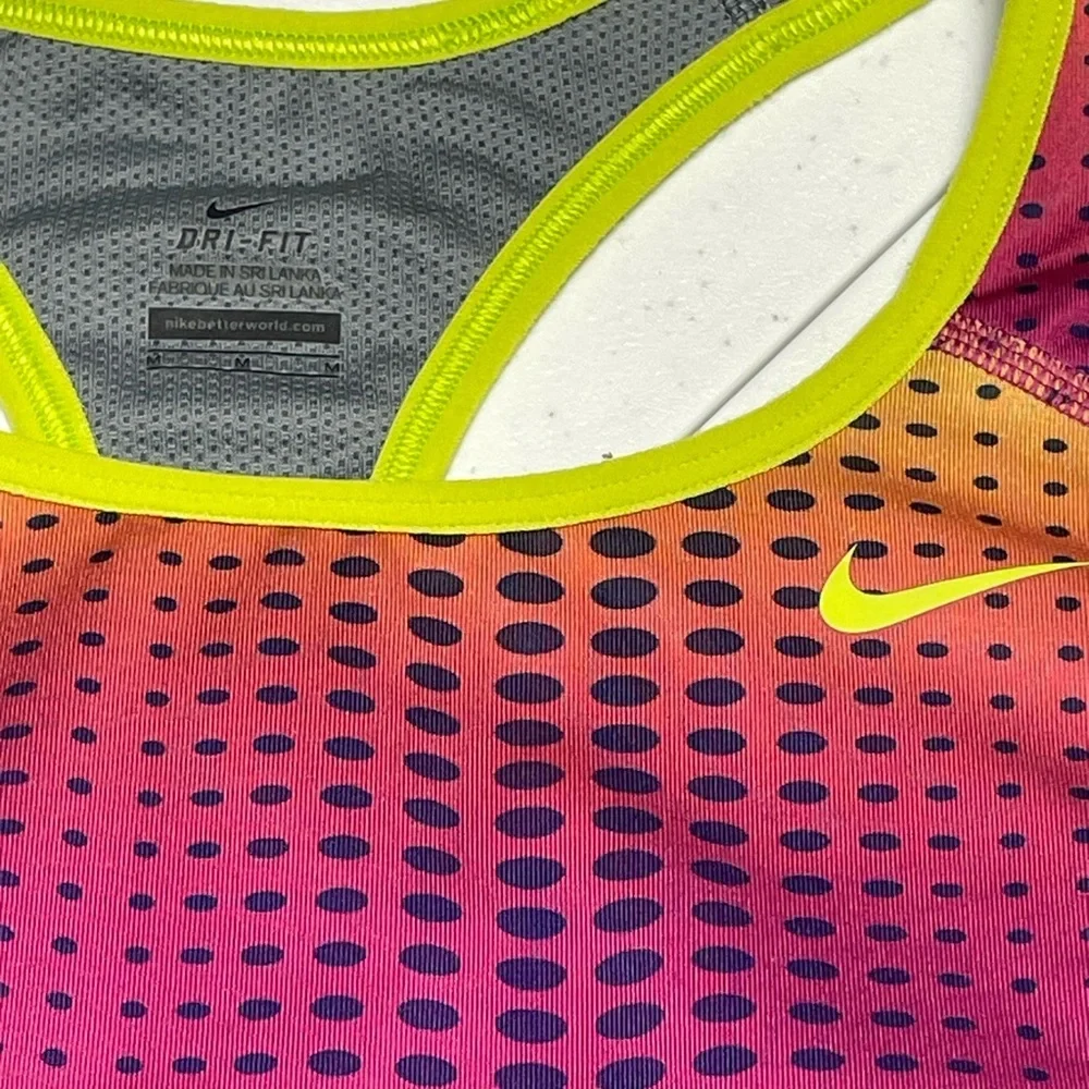 *NWOT* Nike Dri Fit Size Medium Women's Pink & Yellow Athletic Body Con Tank Top